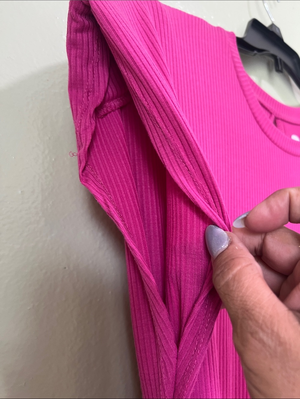 AND NOW THIS Fuchsia Ribbed Mini Dress - Picture 4 of 6